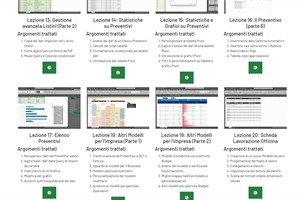 Screenshot elenco lezioni corso Excel